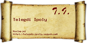 Telegdi Ipoly névjegykártya